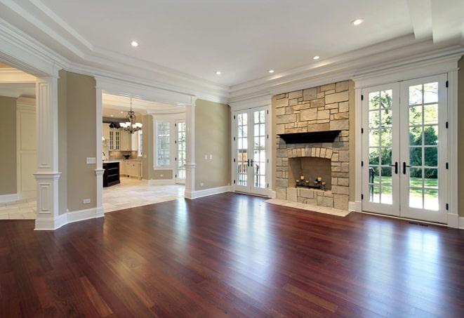 wide-plank wood flooring in a contemporary home